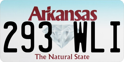 AR license plate 293WLI