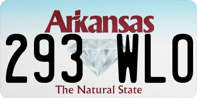 AR license plate 293WLO