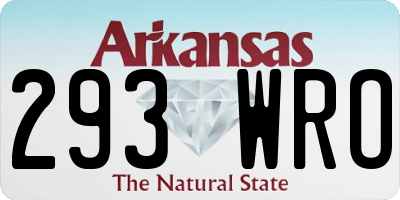 AR license plate 293WRO