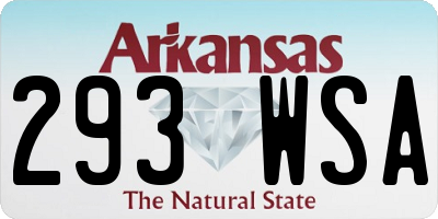 AR license plate 293WSA