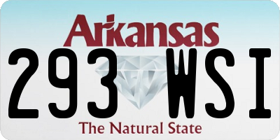 AR license plate 293WSI