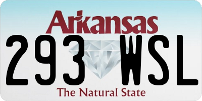 AR license plate 293WSL