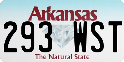 AR license plate 293WST