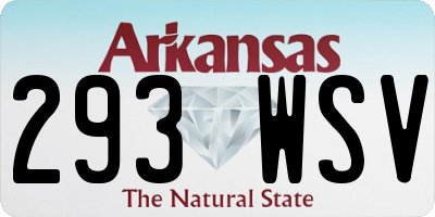 AR license plate 293WSV