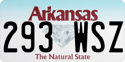 AR license plate 293WSZ