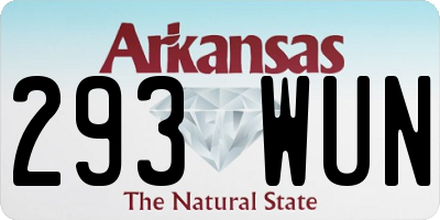 AR license plate 293WUN