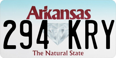 AR license plate 294KRY
