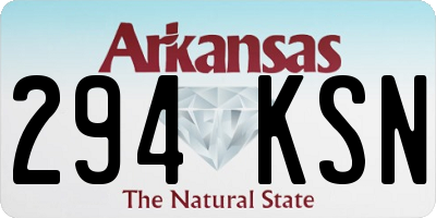 AR license plate 294KSN