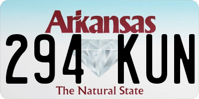 AR license plate 294KUN