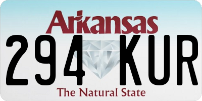 AR license plate 294KUR