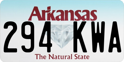 AR license plate 294KWA