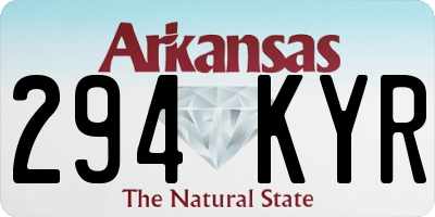 AR license plate 294KYR