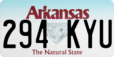 AR license plate 294KYU