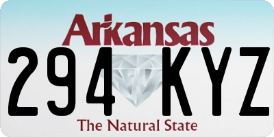AR license plate 294KYZ
