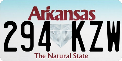 AR license plate 294KZW