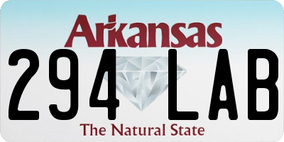 AR license plate 294LAB