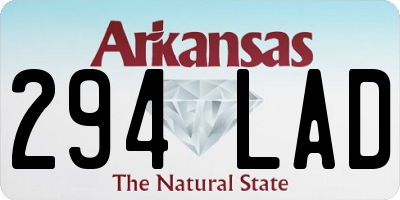 AR license plate 294LAD