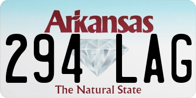 AR license plate 294LAG