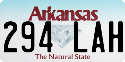 AR license plate 294LAH