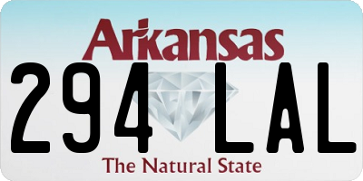 AR license plate 294LAL