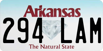AR license plate 294LAM