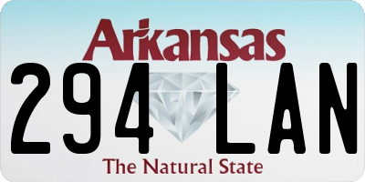 AR license plate 294LAN