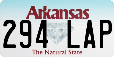 AR license plate 294LAP