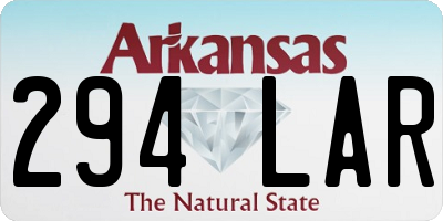 AR license plate 294LAR