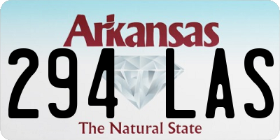 AR license plate 294LAS