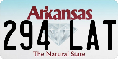 AR license plate 294LAT