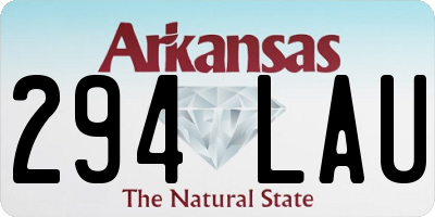 AR license plate 294LAU