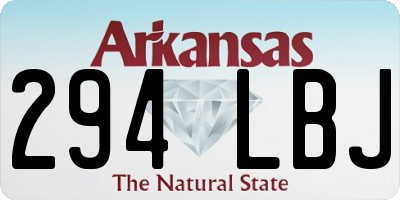 AR license plate 294LBJ
