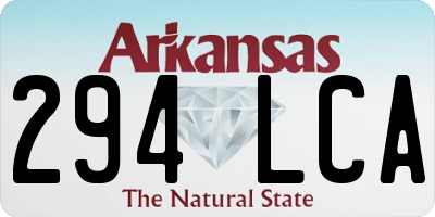 AR license plate 294LCA