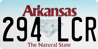 AR license plate 294LCR