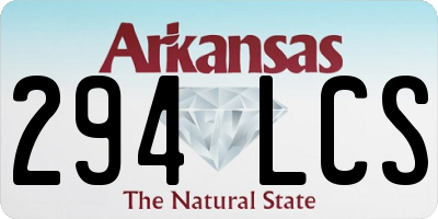 AR license plate 294LCS