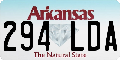 AR license plate 294LDA