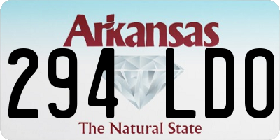 AR license plate 294LDO