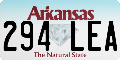 AR license plate 294LEA