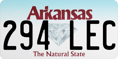AR license plate 294LEC