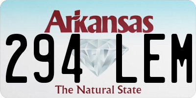 AR license plate 294LEM