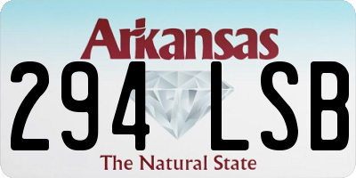 AR license plate 294LSB