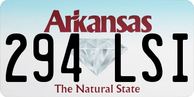 AR license plate 294LSI
