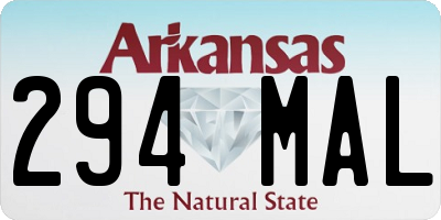 AR license plate 294MAL