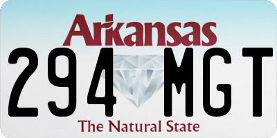 AR license plate 294MGT