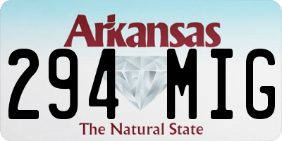 AR license plate 294MIG