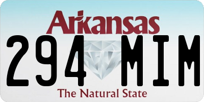 AR license plate 294MIM
