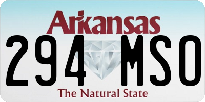 AR license plate 294MSO