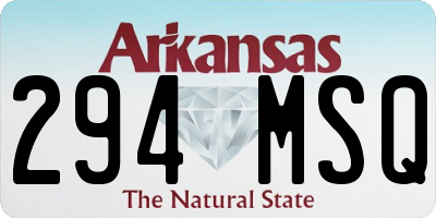AR license plate 294MSQ