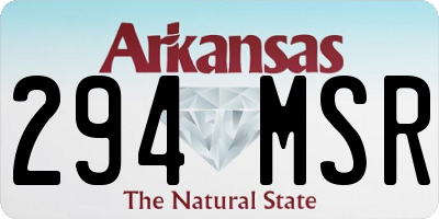AR license plate 294MSR