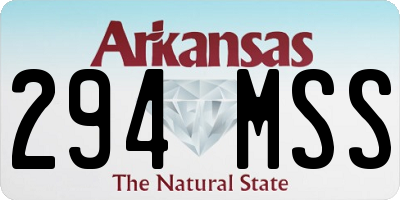AR license plate 294MSS